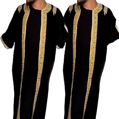 Jenny abaya à manches longues et design caftan islamique arabe patchwork pour hommes