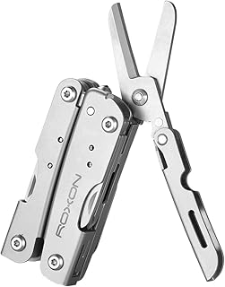 Mini-outil polyvalent léger 14-en-1 roxon m2 avec ciseaux pliables
