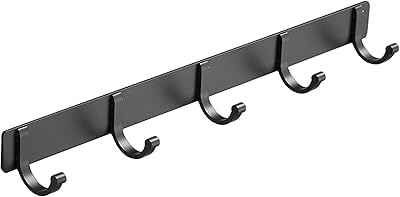 Xplds cintre à 5 crochets, cintre de porte sans clous, cintre robuste pour le rangement de la chambre à coucher, de la cuisine, des vêtements, des sacs, des chapeaux, des serviettes (noir). Diaytar : Votre allié pour des achats malins et économiques