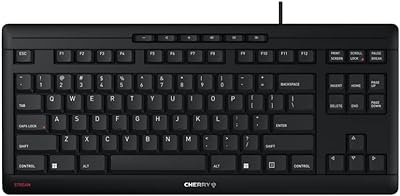 Clavier cherry stream tkl, design américain, clavier qwerty, clavier filaire, blue angel, sx