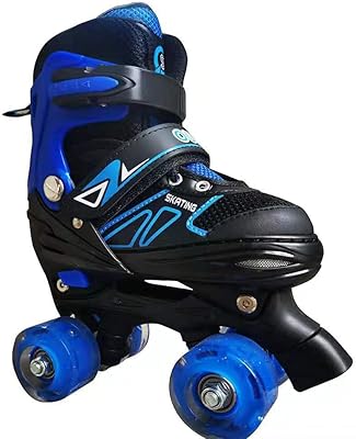 Patins à roulettes réglables pour enfants roses et bleus avec roues