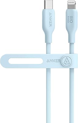 Câble anker usb-c vers lightning, câble 541 (misty blue 3 pieds) certifié mfi