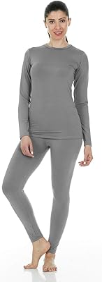 Sous-vêtements thermiques longs pour femmes, ensemble pyjama avec couche de base doublée