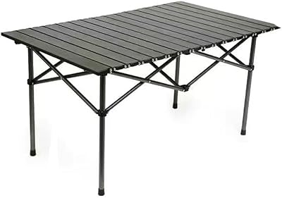 Table de camping pliante dosala, table portable en aluminium avec grand organisateur