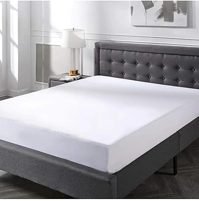 Protège-matelas imperméable en mélange de coton rahalif blanc 150x200x30 cm