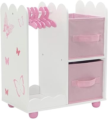 Meubles de poupée 18" | belle armoire ouverte de 18" avec détail papillon