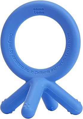 Anneau de dentition en silicone comotomo, bleu (paquet de 1)