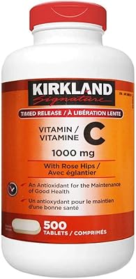 Kirkland premium vitamine c, 1000 mg à la rose, 500 comprimés