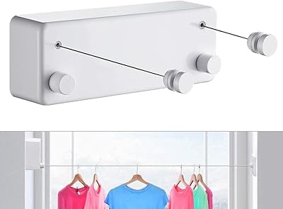 Corde à linge rétractable en acier inoxydable de 13,8 pieds, corde à linge