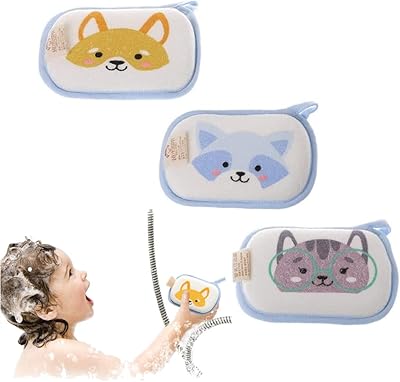 Alykdon 3 pièces éponge de bain pour bébé serviette à récurer en coton