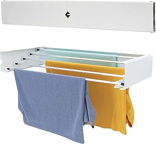 Étendoir à linge mural hommert | machine laver rétractable 95 cm