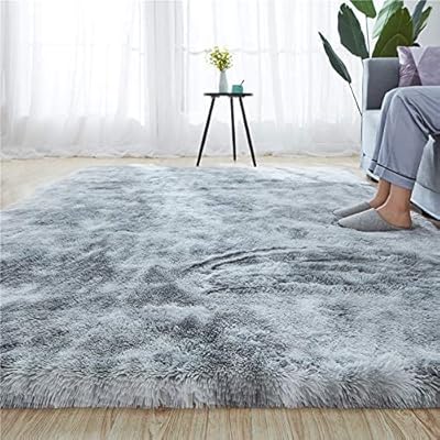 Tapis shaggy en peluche antidérapant au design moderne et doux pour chambre d'enfant