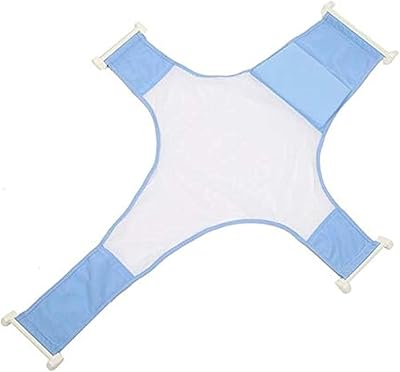 Filet de support de bain pour nouveau-né en maille avec anneaux de baignoire