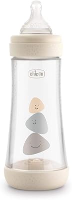 Biberon chicco perfect 5, 300 ml avec silicone fast flow 4m+, neutre
