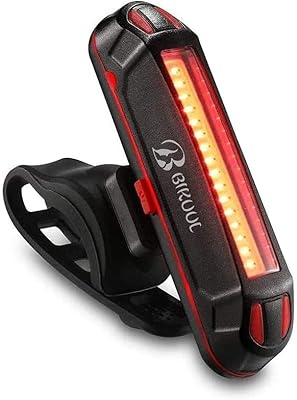Feu arrière de vélo bikuul, feu de sécurité led rechargeable par usb, rétroéclairage