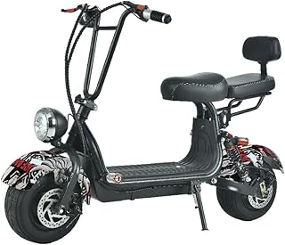 Scooter électrique megawheels mini coco harley fat avec batterie amovible - noir