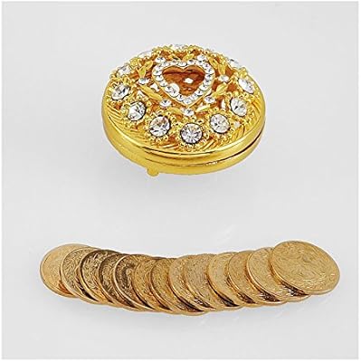 Coffret alliances en strass 1,75" x 1" x 1,75" (or)