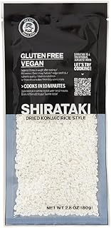 Riz shirataki konjac séché, sans gluten, végétalien, 80g