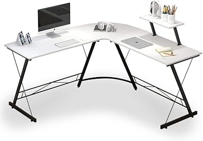Bureau de jeu en forme de l, table de jeu avec grand support