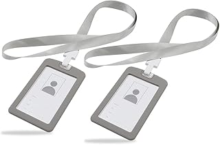 Porte-badge d'identification vertical en silicone, porte-badge d'identification avec lanière amovible, porte-badge d'identification