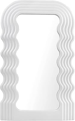 Miroir de maquillage irrégulier à motif de vagues, miroir de courtoisie de table