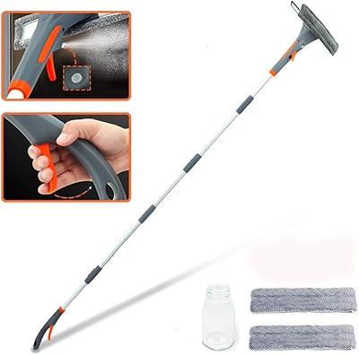 Raclette de fenêtre extensible avec spray raclette de nettoyage 3 en 1