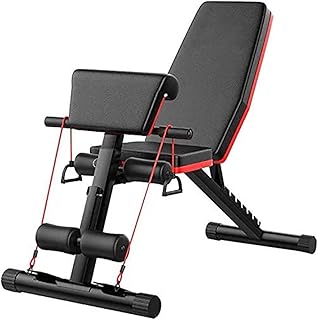 Banc d'haltérophilie pliable réglable qnorl pour l'entraînement d'aérobic avec banc incliné/courbé, pompes complètes