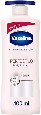 Lait corporel vaseline perfect 10 avec exfoliants aha anti-âge et blanchissant, 400 ml
