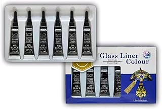 Marqueurs de couleur pour verre 3d desden® 12 ml x 6 tubes noir