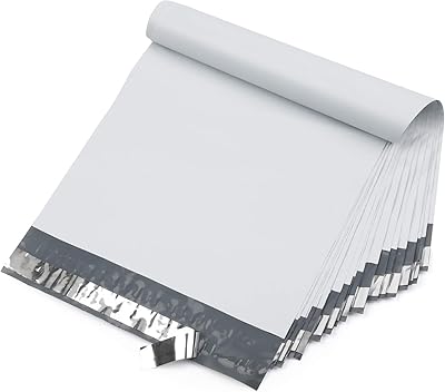 100 enveloppes postales en polyéthylène - sacs d'expédition blancs avec joint auto-adhésif