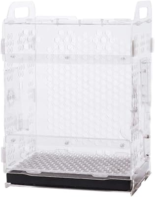 Cage à oiseaux en acrylique transparent à suspendre avec plateau et nid