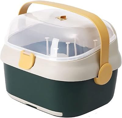 Égouttoir à biberons de beauté avec passoire, récipient portable avec couvercle, porte-biberon pour nourrissons et tout-petits, boîte de rangement et d'organisation de la vaisselle pour enfants (conception 2). Des produits authentiques à prix réduits sur Diaytar Sénégal