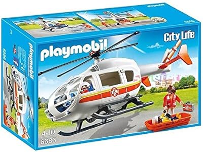 Jouet hélicoptère médical d'urgence playmobil, multicolore, 6686