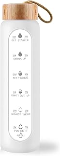 Bouteille d'eau arabist en verre borosilicate de 32 oz avec marqueurs de temps