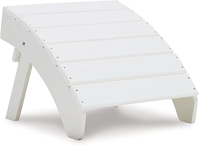 Signature design by ashley outdoor sundown treasure patio ottoman en pehd, blanc