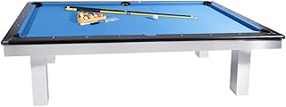 Ensemble table de billard et accessoires milano - 06150100, argent/bleu