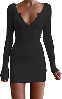 Zepow robe femme à lacets pour pull mini tricotée fête automne de club