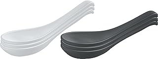 Cuillères à soupe en mélamine servwell, lot de 6 pièces, noir/blanc, 14,5 cm