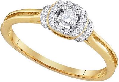Bague de fiançailles de mariage solitaire en or jaune 10 carats pour femme