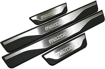 4 pièces de seuil de porte en acier inoxydable pour mazda 6 atenza