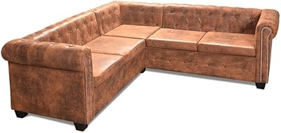 Canapé d'angle fedexcel chesterfield pour salon, salon, maison, bureau, canapé de détente 5