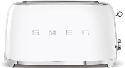 Grille-pain smeg tsf02whuk 4 tranches au design classique des années 1950 6 niveaux