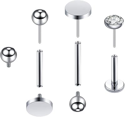 Boucles d'oreilles medusa 16g g23 en titane sans fil pour piercing d'oreille labrette