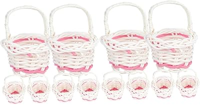 Hanabas 12 pièces mini paniers tissés, paniers de rangement pour jouets miniatures, mini