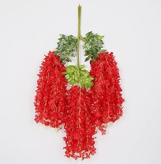 Fleurs artificielles, paquet de 12 fleurs de glycine en croissance pour mariage, maison