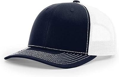 Casquette de baseball richardson 112 trucker osfa bleu marine blanc taille