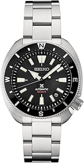 Montre seiko automatique pour hommes avec cadran noir et bracelet en acier inoxydable