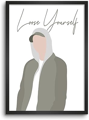 Lamron eminem loose yourself décoration murale poster encadré 305 x 457 cm verre