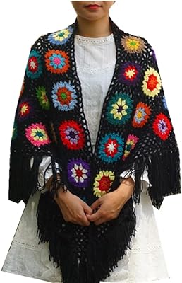 68" x 33" manteau à pompons au crochet fait main pour femme, l