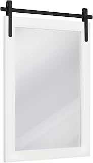 Miroir mural cartouche blanc de style ferme miroir rectangulaire avec cadre en bois